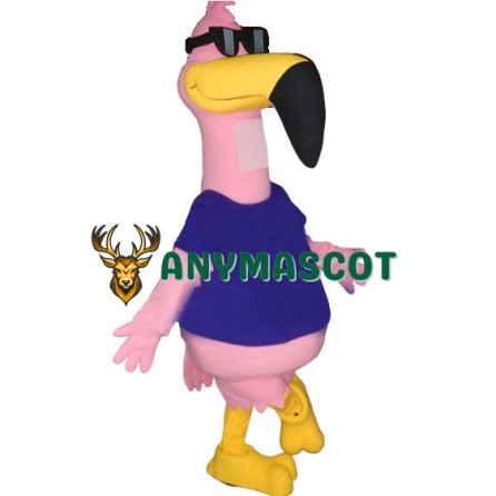 Cool Pink Flamingo Mascot Costume