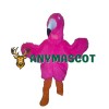 Pink Furry Flamingo Mascot Costume