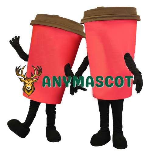 Red Coffee Cup Mascot Costume