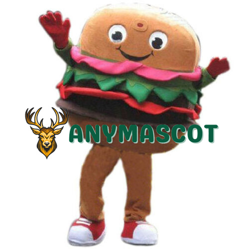 Happy Adult Hamburger Mascot Costume