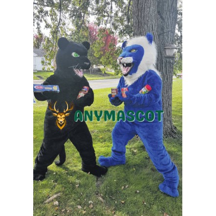Blue Lion Mascot Costume
