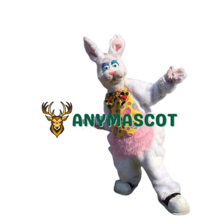 Super Cute White Easter Bunny Mascot Costume