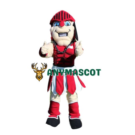 Red Spartan Knight Mascot Costume
