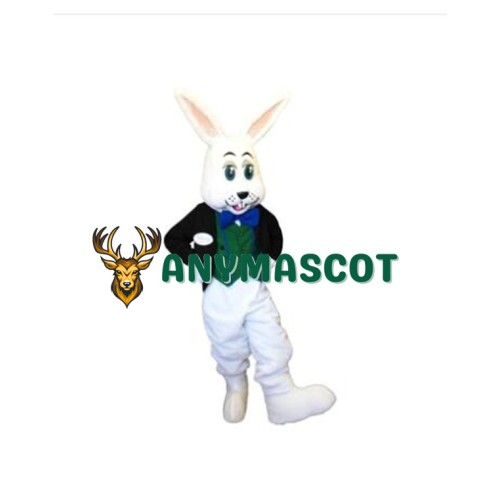 Smiling White Rabbit Mascot Costume