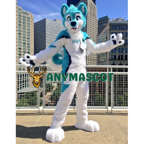 Blue & White Husky Dog Mascot Costume