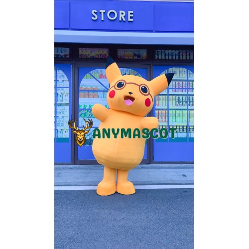 Glasses Pikachu Mascot Costume