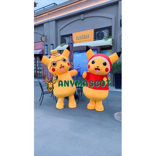 Yellow & Red Pikachu Mascot Costume