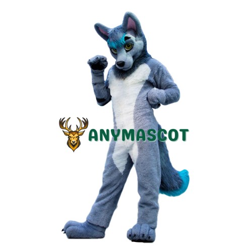 Grey & White Wolf Mascot Costume