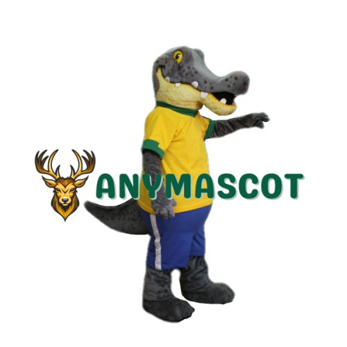 Gray & Yellow Crocodile Mascot Costume