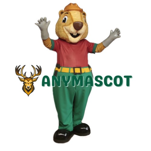 Beige Beaver Mascot Costume