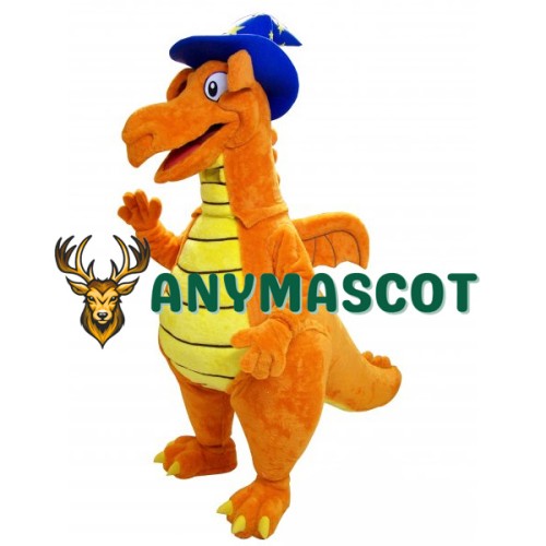 Orange Dinosaur Mascot Costume