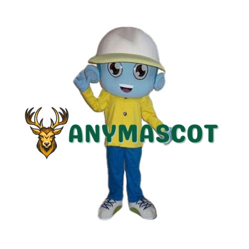 Blue Alien Boy Mascot Costume