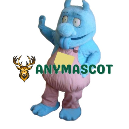 Cute Blue Monster Mascot Costume