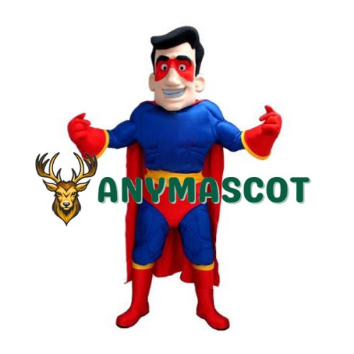 Blue & Red Superhero Mascot Costume