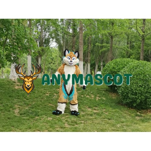 Brown Husky Dog Wolf Mascot Costume