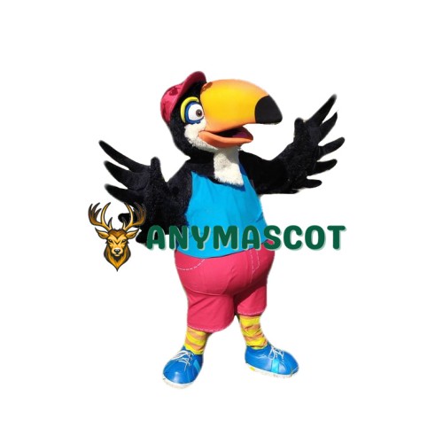 College Black Parrot Mascot Costume