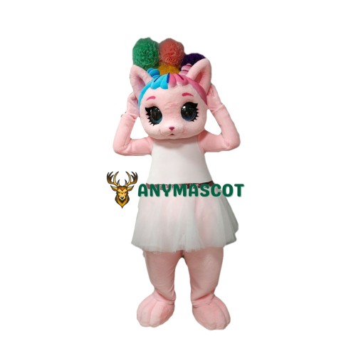 Lovely Pink Cat Mascot Costume