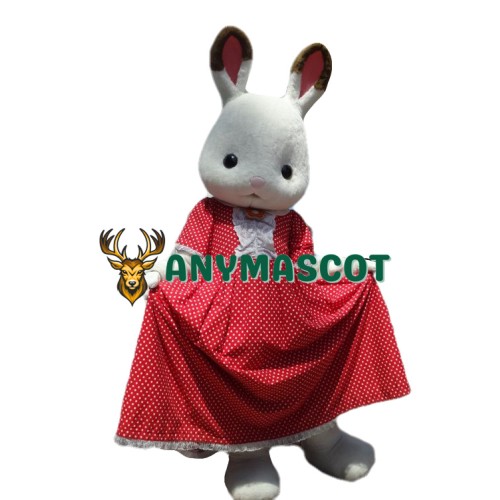 Super Lovely White Bunny Mascot Costume