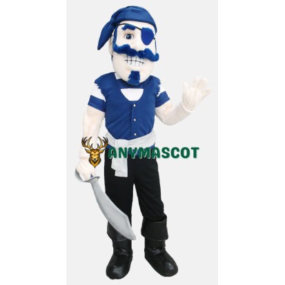 Blue Pirate Man Mascot Costume