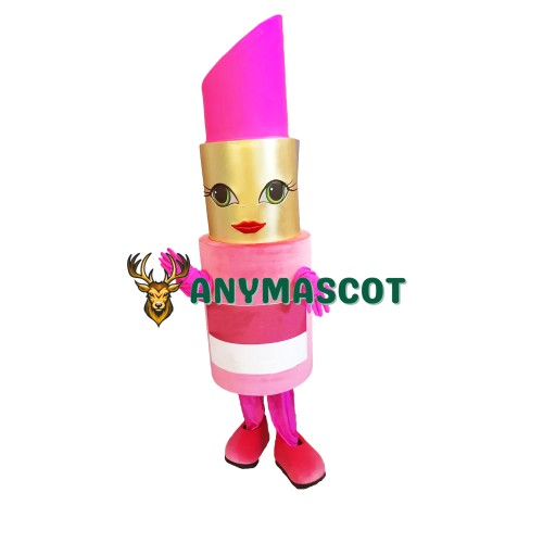Pink Lipstick Mascot Costume