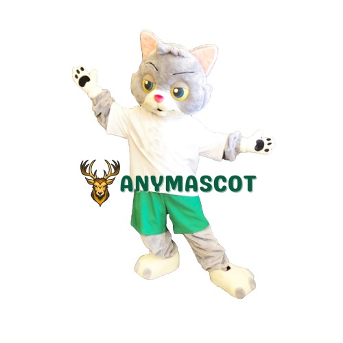 Lovely Grey & White Cat Mascot Costume