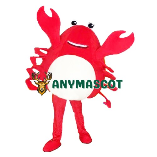 Happy Red Crab Mascot Costume