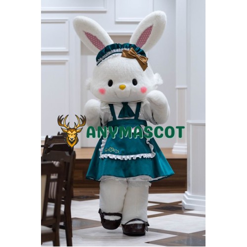 Super Cute White Bunny Mascot Costume