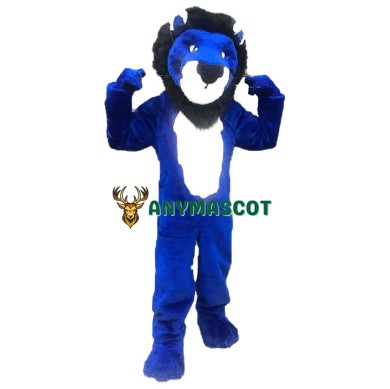 College Blue Lion Mascot Costume