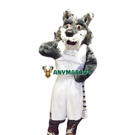 Grey Sport Wolf Mascot Costume