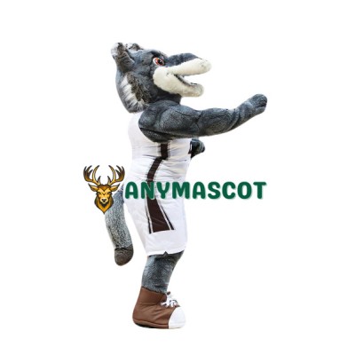 Grey Sport Wolf Mascot Costume