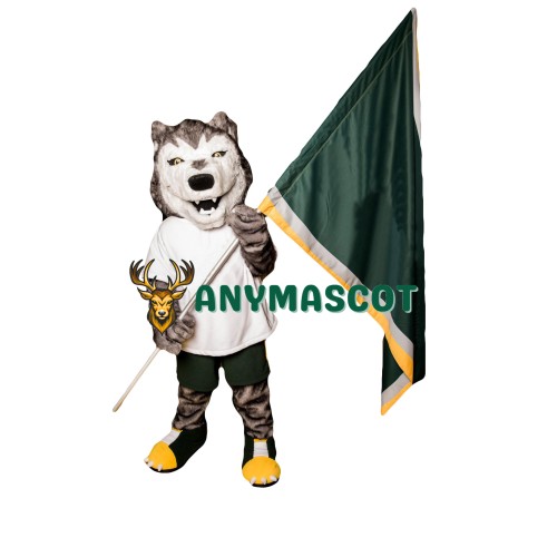 Sport Grey & White Wolf Mascot Costume