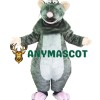 Grey Plush Mouse Mascot Costume