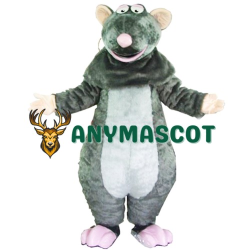 Grey Plush Mouse Mascot Costume