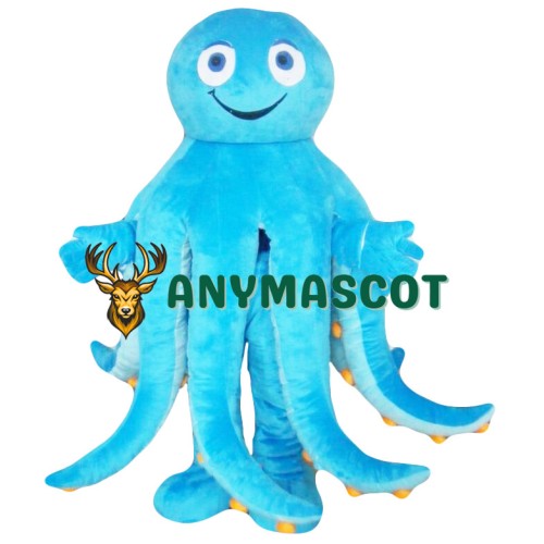 Cute Blue Octopus Mascot Costume