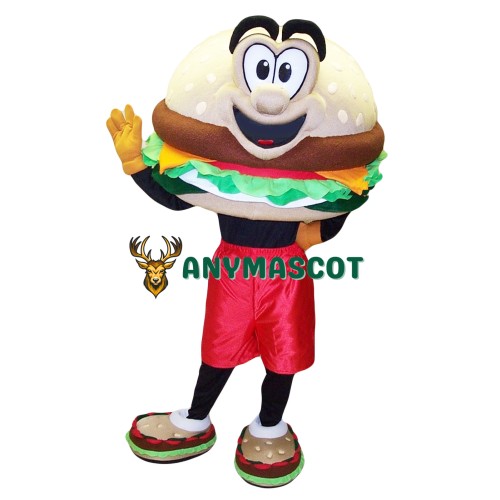 Happy Hamburger Mascot Costume