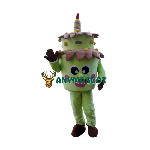 Green Birthday Cake Mascot Costume