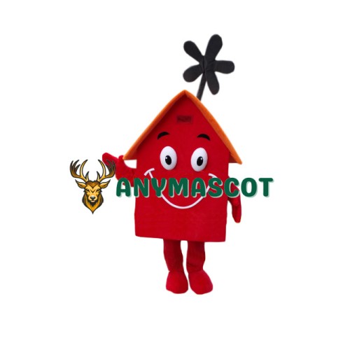 Superb Red House Mascot Costume