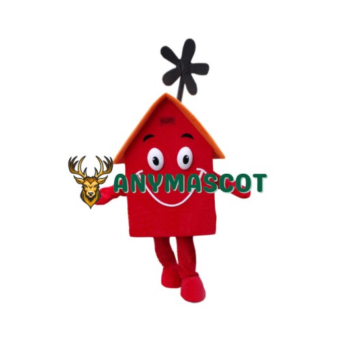 Superb Red House Mascot Costume