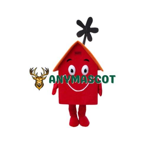Superb Red House Mascot Costume
