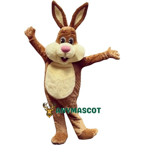 Friendly Easter Brown Rabbit Mascot Costume