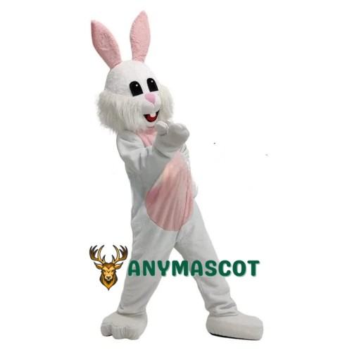 Happy White Rabbit Mascot Costume For Adult