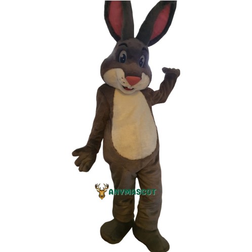 Happy Grey Easter Bunny Mascot Costume For Adult