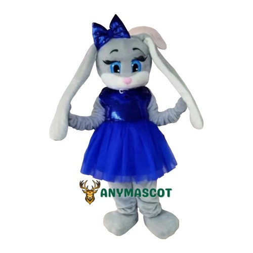 Blue Dress Rabbit Mascot Costume