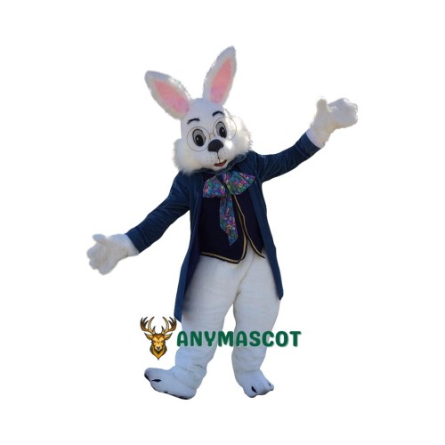 Blue Suit Rabbit Mascot Costume