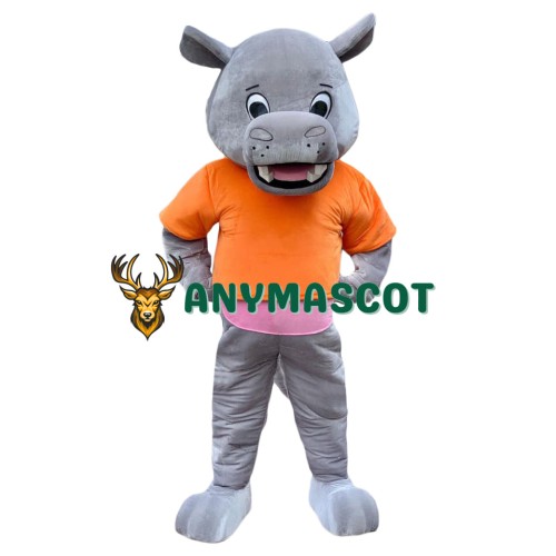 Friendly Hippo Mascot Costume