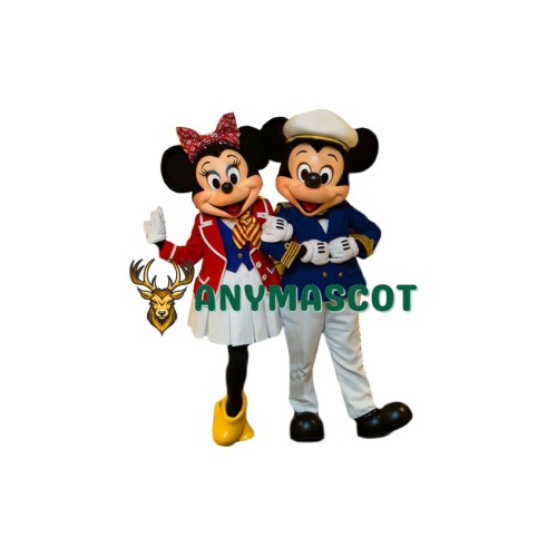 Superb Navy Mickey & Minnie Mascot Costume