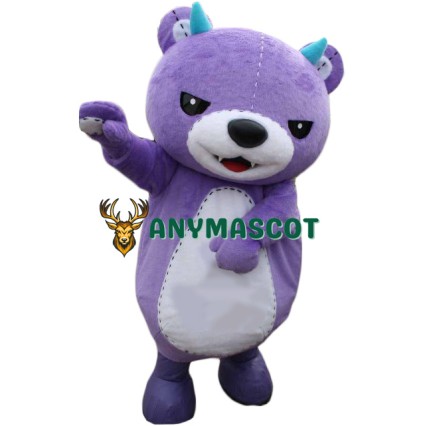 Fierce Purple Bear Mascot Costume