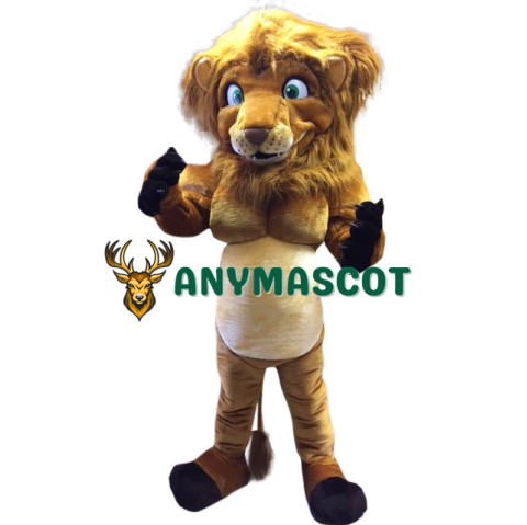 Muscular Lion Mascot Costume