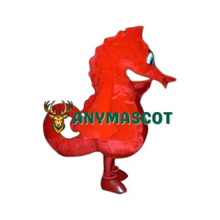 Superb Red Seahorse Mascot Costume
