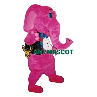 Friendly Pink Elephant Mascot Costume